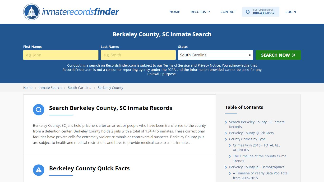 Berkeley County, SC Inmate Lookup & Jail Records Online