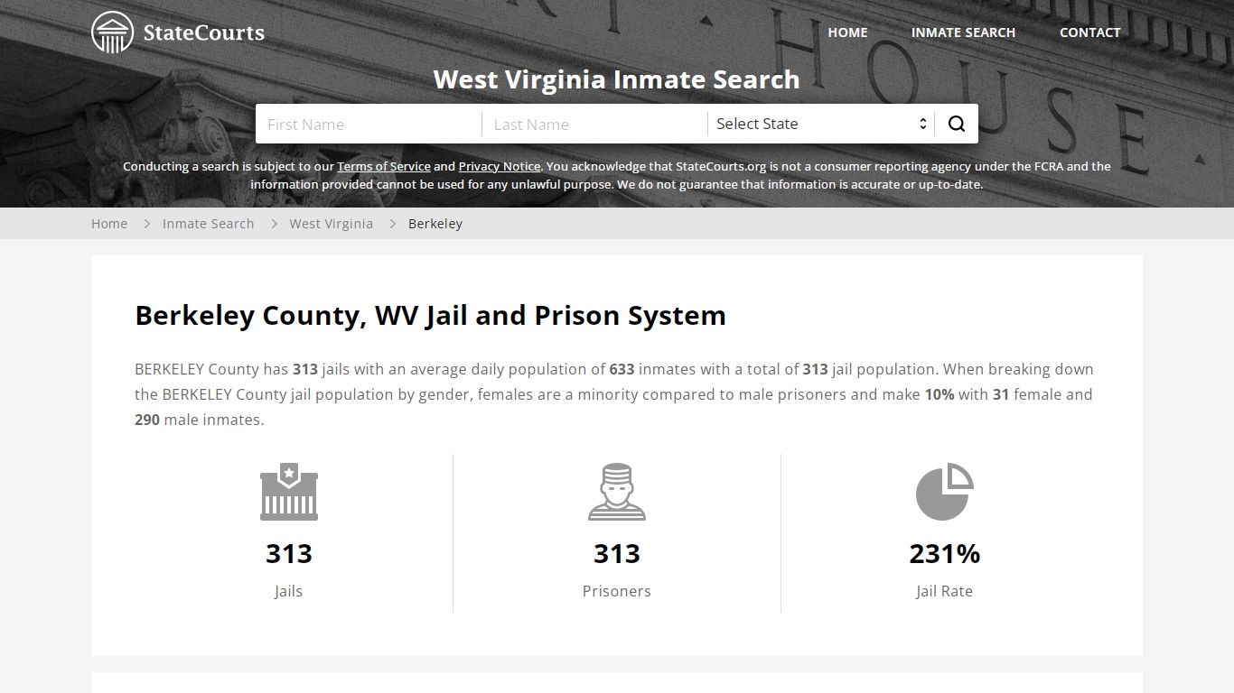 Berkeley County, WV Inmate Search - StateCourts